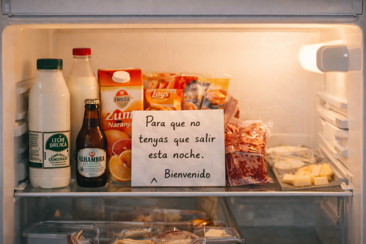 Nevera de bienvenida con productos locales