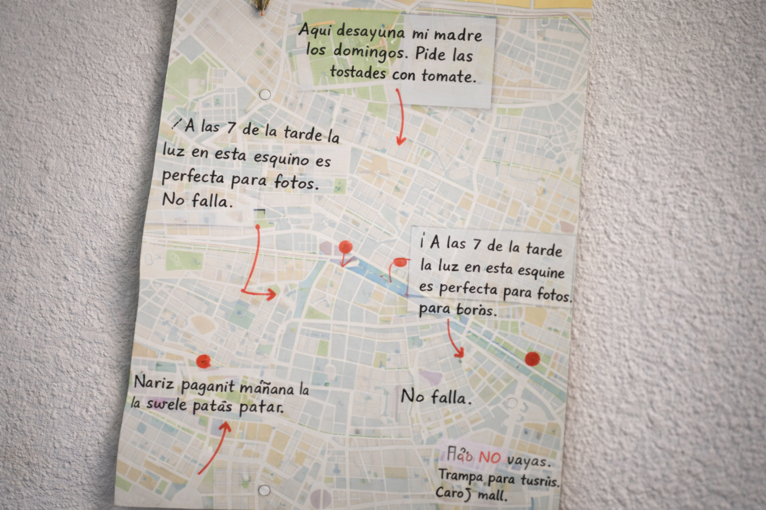 Mapa secreto del barrio con recomendaciones locales